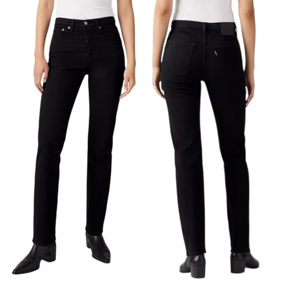 Levi’s Wedgie Straight Size 27 Black Denim Jeans - Picture 1 of 16